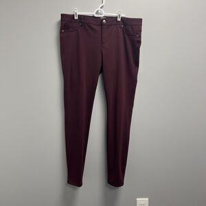 Soho Jeans Women’s Maroon Skinny Pants Size 14 NY&C Stretch Comfort Work Casual